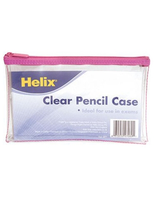 Helix Clear Small Pencil Case - Pink